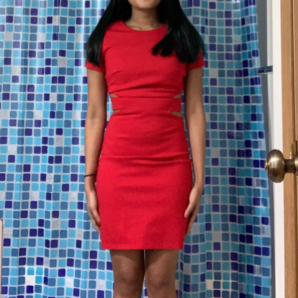 *Make an Offer* Red Cut-Out Dress